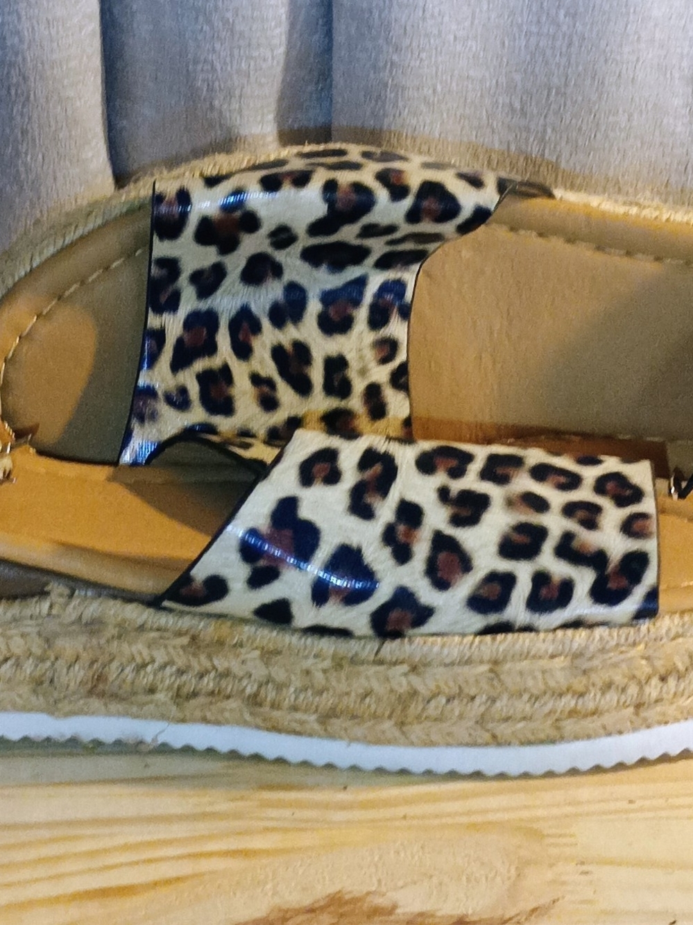 Leopard Print Espadrille Slide Sandal - Women